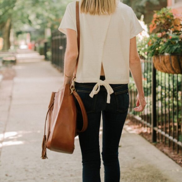 Madewell Cream Colored Textured Verse Tie-Back Top Size Extra Small XS - Picture 5 of 8